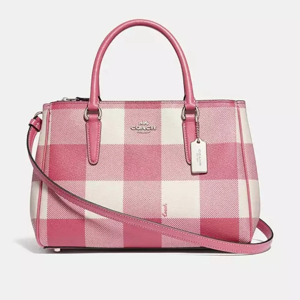 🩷▪️ COACH ▪️Surrey Carryall With Buffalo Plaid Print Zip Wallet Bundle Set - Picture 6 of 17